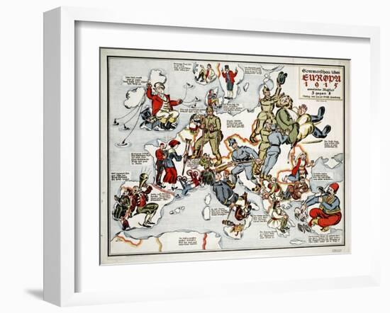 Satirical Map - Summer Review of Europe, 1915-Lucas Gräfe-Framed Giclee Print