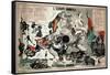 Satirical Map - The European Animal - Comical Physiology-A. Belloquet-Framed Stretched Canvas