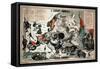 Satirical Map - The European Animal - Comical Physiology-A. Belloquet-Framed Stretched Canvas