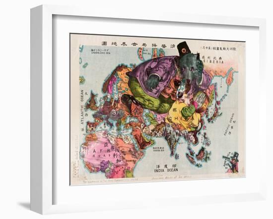 Satirical Map - The Illustration of the Great European War-Tanaka Ryozo-Framed Giclee Print