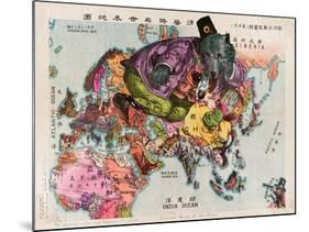 Satirical Map - The Illustration of the Great European War-Tanaka Ryozo-Mounted Giclee Print