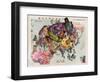 Satirical Map - The Illustration of the Great European War-Tanaka Ryozo-Framed Giclee Print