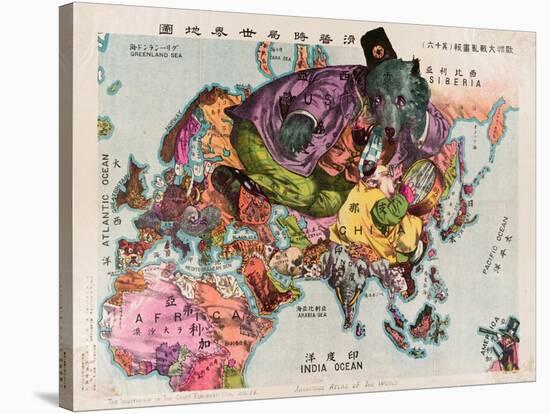 Satirical Map - The Illustration of the Great European War-Tanaka Ryozo-Stretched Canvas