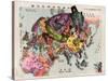 Satirical Map - The Illustration of the Great European War-Tanaka Ryozo-Stretched Canvas