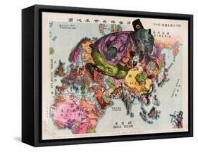 Satirical Map - The Illustration of the Great European War-Tanaka Ryozo-Framed Stretched Canvas