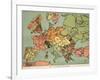 Satirical Map - The Insane Asylum-Louis Raemaekers-Framed Premium Giclee Print