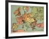 Satirical Map - The Insane Asylum-Louis Raemaekers-Framed Premium Giclee Print