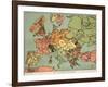 Satirical Map - The Insane Asylum-Louis Raemaekers-Framed Giclee Print