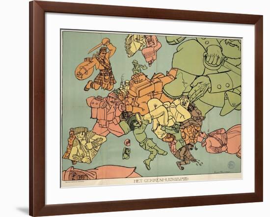 Satirical Map - The Insane Asylum-Louis Raemaekers-Framed Giclee Print