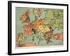 Satirical Map - The Insane Asylum-Louis Raemaekers-Framed Giclee Print