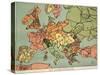 Satirical Map - The Insane Asylum-Louis Raemaekers-Stretched Canvas