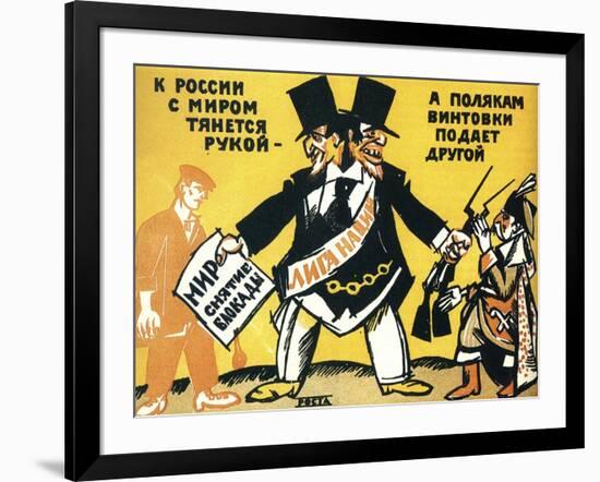 Satirical Poster on the League of Nations, 1920-Vladimir Mayakovsky-Framed Giclee Print