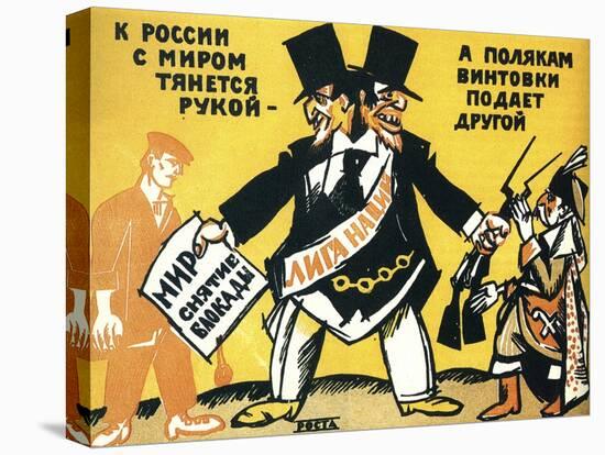 Satirical Poster on the League of Nations, 1920-Vladimir Mayakovsky-Stretched Canvas