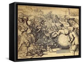 Satirical Print Depicting French Invasion of Holland in 1674-null-Framed Stretched Canvas