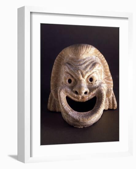 Satirical Theatre Mask. Greek Art Found in Southern Italy. 6Th - 5Th Century Bc.-Greek school-Framed Giclee Print