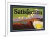 Satisfaction Brand - Lemon Grove, California - Citrus Crate Label-Lantern Press-Framed Art Print