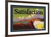 Satisfaction Brand - Lemon Grove, California - Citrus Crate Label-Lantern Press-Framed Art Print