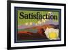 Satisfaction Brand - Lemon Grove, California - Citrus Crate Label-Lantern Press-Framed Art Print