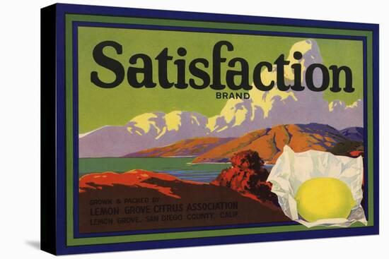 Satisfaction Brand - Lemon Grove, California - Citrus Crate Label-Lantern Press-Stretched Canvas