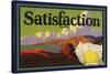 Satisfaction Brand - Lemon Grove, California - Citrus Crate Label-Lantern Press-Stretched Canvas