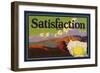 Satisfaction Brand - Lemon Grove, California - Citrus Crate Label-Lantern Press-Framed Art Print