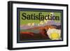 Satisfaction Brand - Lemon Grove, California - Citrus Crate Label-Lantern Press-Framed Art Print