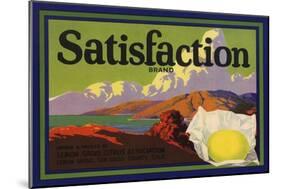 Satisfaction Brand - Lemon Grove, California - Citrus Crate Label-Lantern Press-Mounted Art Print