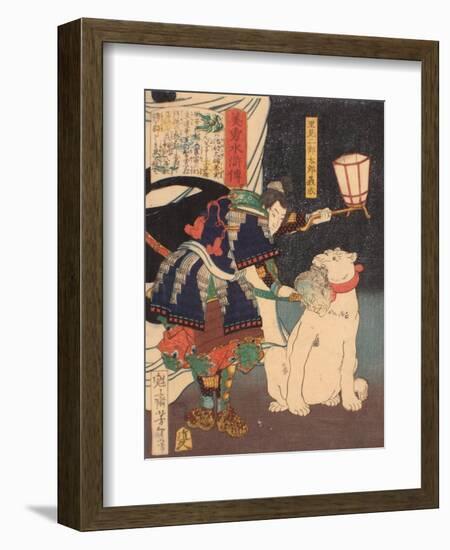 Satomi Jirotaro Yoshishige (From the Series Stories of Beauty and Bravery (Biyu Suikode), 1866-1867-Tsukioka Yoshitoshi-Framed Giclee Print