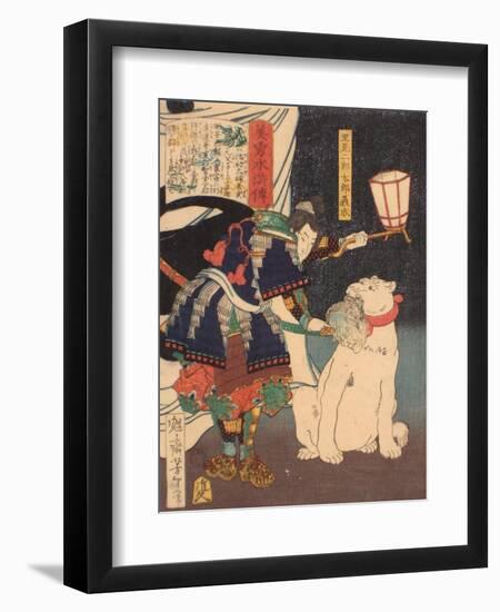 Satomi Jirotaro Yoshishige (From the Series Stories of Beauty and Bravery (Biyu Suikode), 1866-1867-Tsukioka Yoshitoshi-Framed Giclee Print