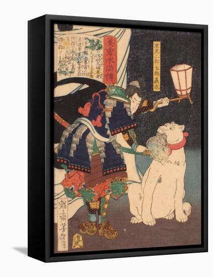 Satomi Jirotaro Yoshishige (From the Series Stories of Beauty and Bravery (Biyu Suikode), 1866-1867-Tsukioka Yoshitoshi-Framed Stretched Canvas