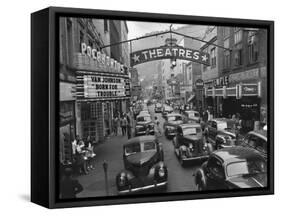 Saturday Afternoon Street Scene in Welch, the County Seat of Mcdowell County, West Virginia-null-Framed Stretched Canvas