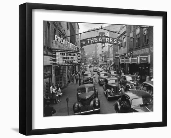 Saturday Afternoon Street Scene in Welch, the County Seat of Mcdowell County, West Virginia-null-Framed Photo