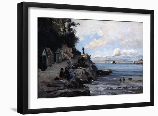 Saturday at the Woman's Bathing Beach, 1876-Emmanuel Lansyer-Framed Giclee Print