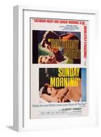 Saturday Night and Sunday Morning, Top and Bottom Inserts: Albert Finney, 1960-null-Framed Art Print