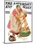 "Saturday Night Bath," Saturday Evening Post Cover, September 24, 1932-Joseph Christian Leyendecker-Mounted Premium Giclee Print