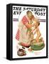 "Saturday Night Bath," Saturday Evening Post Cover, September 24, 1932-Joseph Christian Leyendecker-Framed Stretched Canvas