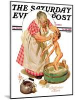 "Saturday Night Bath," Saturday Evening Post Cover, September 24, 1932-Joseph Christian Leyendecker-Mounted Giclee Print