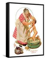 "Saturday Night Bath,"September 24, 1932-Joseph Christian Leyendecker-Framed Stretched Canvas