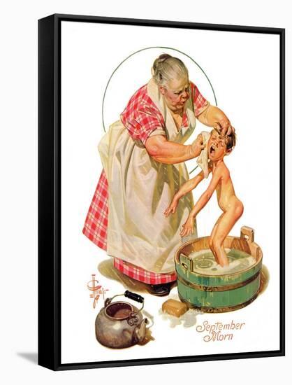 "Saturday Night Bath,"September 24, 1932-Joseph Christian Leyendecker-Framed Stretched Canvas