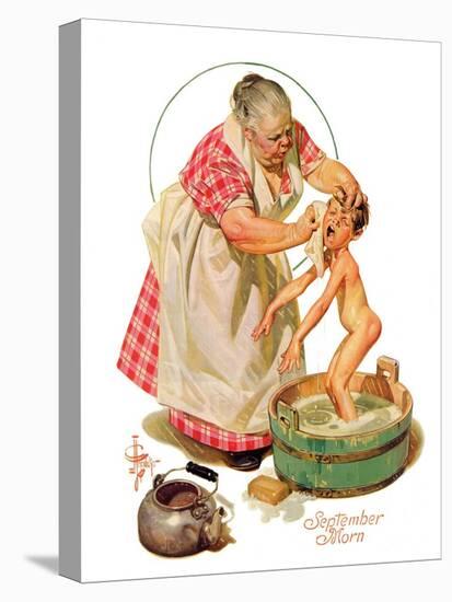 "Saturday Night Bath,"September 24, 1932-Joseph Christian Leyendecker-Stretched Canvas