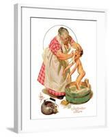 "Saturday Night Bath,"September 24, 1932-Joseph Christian Leyendecker-Framed Giclee Print