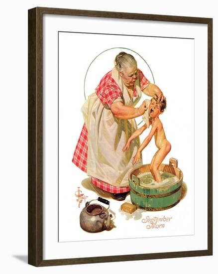 "Saturday Night Bath,"September 24, 1932-Joseph Christian Leyendecker-Framed Giclee Print