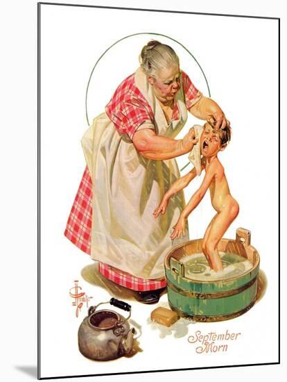 "Saturday Night Bath,"September 24, 1932-Joseph Christian Leyendecker-Mounted Giclee Print