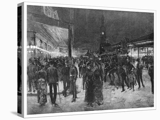 Saturday Night in George Street, Sydney, New South Wales, Australia, 1886-WJ Smedley-Stretched Canvas