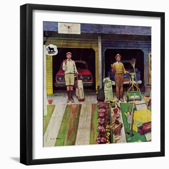 "Saturday Rain", April 25, 1959-Earl Mayan-Framed Premium Giclee Print