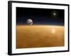 Saturn Above the Thick Atmosphere of its Moon Titan-Stocktrek Images-Framed Photographic Print