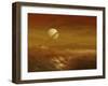 Saturn Above the Thick Atmosphere of its Moon Titan-Stocktrek Images-Framed Premium Photographic Print