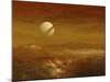 Saturn Above the Thick Atmosphere of its Moon Titan-Stocktrek Images-Mounted Photographic Print