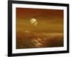 Saturn Above the Thick Atmosphere of its Moon Titan-Stocktrek Images-Framed Photographic Print