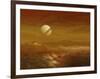 Saturn Above the Thick Atmosphere of its Moon Titan-Stocktrek Images-Framed Photographic Print